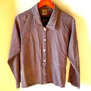 Carol Turner Collection S beige/black blouse